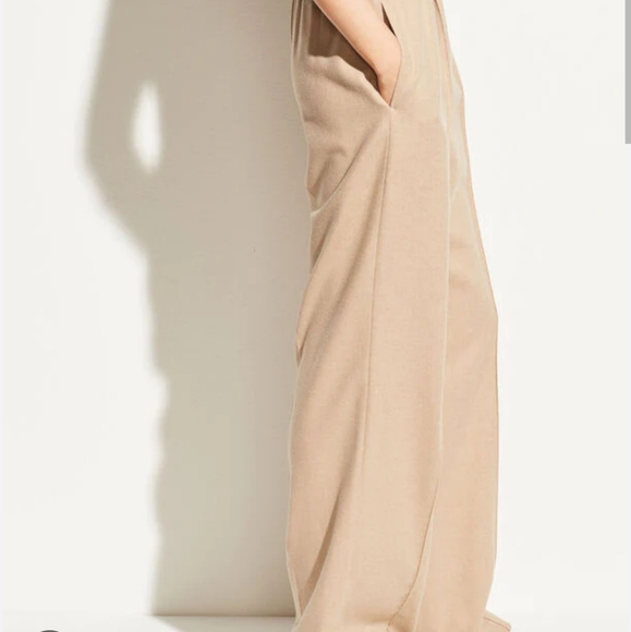 Vince *WINE COLORED* Pleated Wool Knit Wide Leg High Rise Trouser - Picture 7 of 9